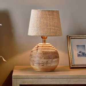 Nkuku Drisana Mango Wood Bedside Table Lamp